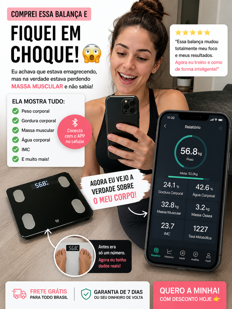Descubra o Que Seu Peso Esconde: Controle Total do Seu Corpo com a Balança Inteligente de Bioimpedância